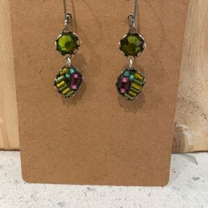 Ayalabar Elegant Green and Multicolor Earrings